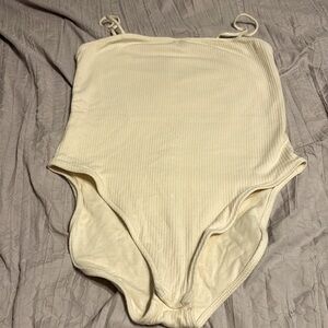 Ribbed ivory bodysuit